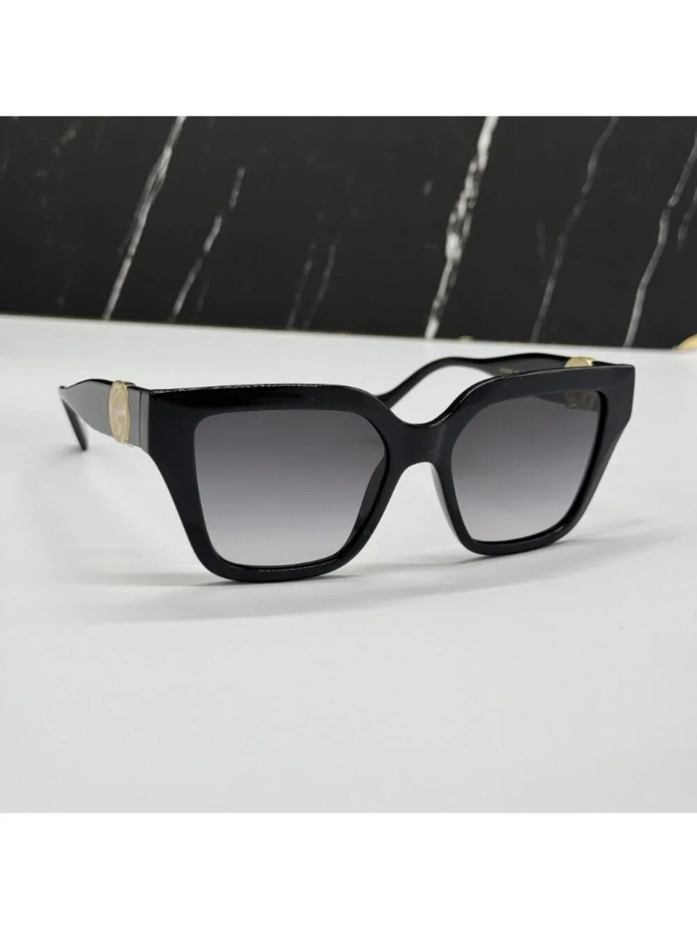 New Gucci GG1023S 001 with Gold Chain Women Cat Eye Sunglasses